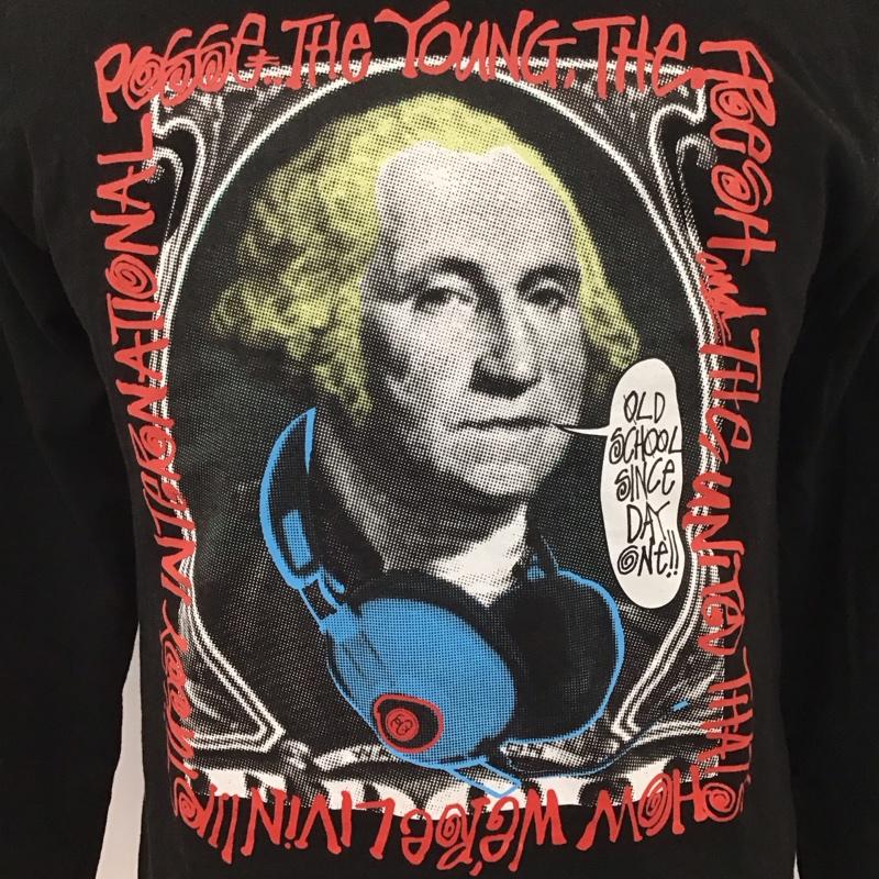 ステューシー STUSSY カットソー 長袖 長袖カットソー クルーネックカットソー ロングスリーブカットソー プリントTシャツ M プリント 黒 / ブラック /  メンズ USED 古着 中古 10119959