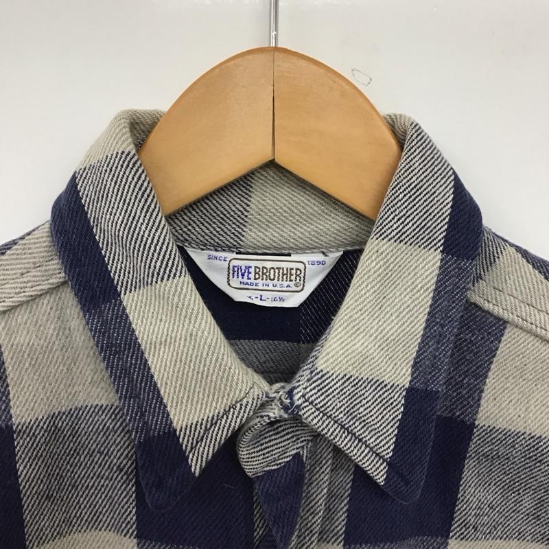ファイブブラザー FIVE BROTHER シャツ、ブラウス 長袖 長袖シャツ チェックシャツ カラーシャツ L チェック マルチカラー / マルチカラー /  メンズ USED 古着 中古 10146948