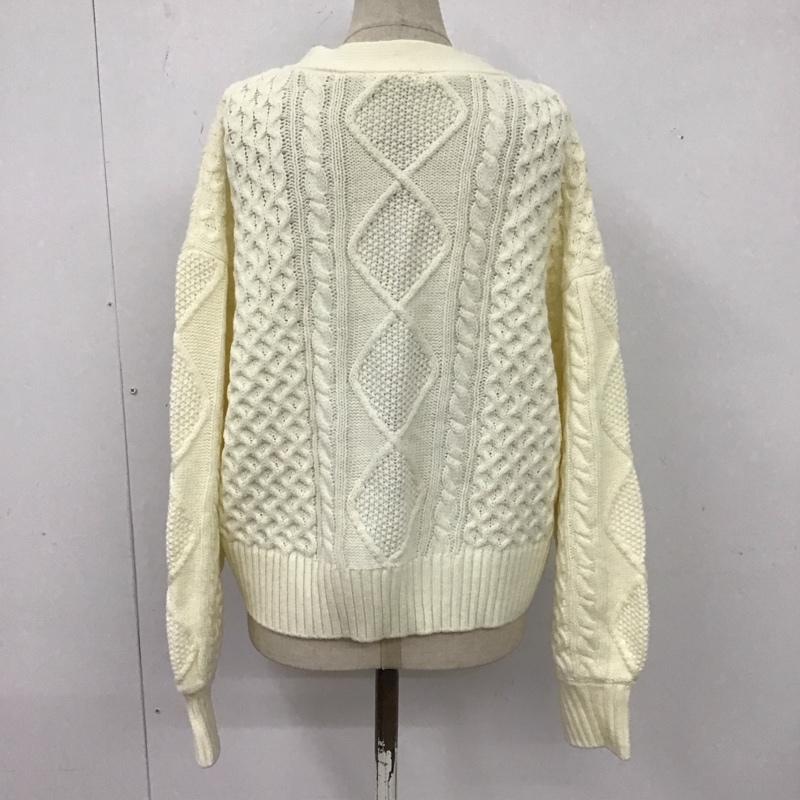 スタディオクリップ studio CLIP カーディガン 長袖 M 無地 白 / ホワイト /  レディース USED 古着 中古 10121743