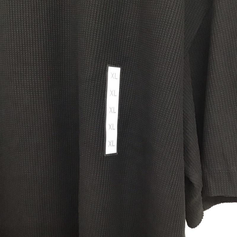 ジーユー GU カットソー 半袖 341-351035 ドライワッフルTシャツ 半袖カットソー XL 無地 黒 / ブラック /  メンズ USED 古着 中古 10132358