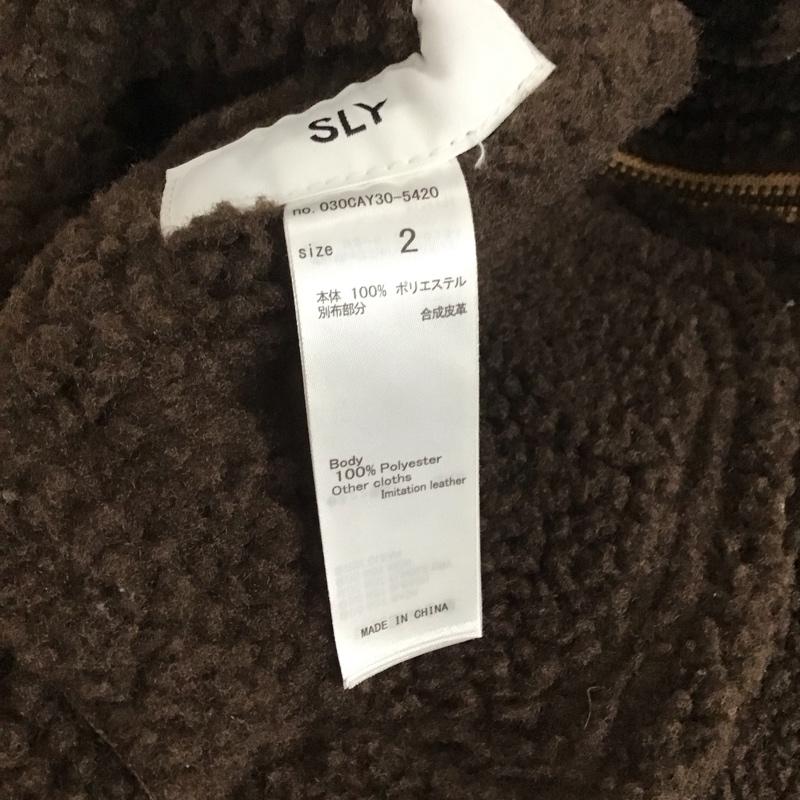 スライ SLY ジャケット、上着 ジャンパー、ブルゾン 030CAY30-5420 TUCK SLEEVE CROP B-3 JK 2 無地 茶 / ブラウン /  レディース USED 古着 中古 10140506