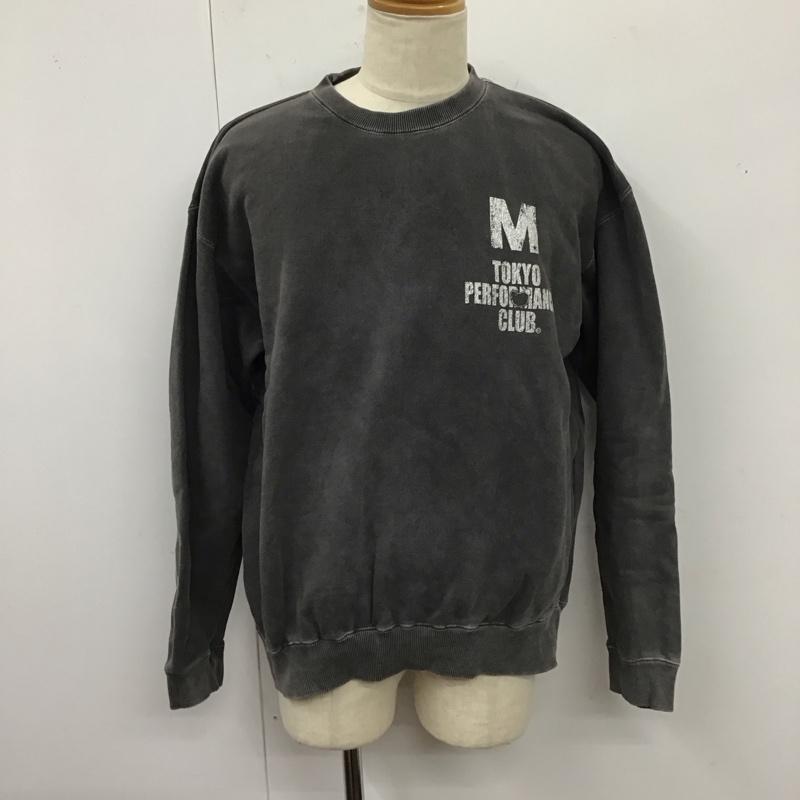 エム M トレーナー 長袖 長袖トレーナー スウェット クルーネック リブスウェットカットソー TPC コラボ XL プリント 灰 / グレー /  メンズ USED 古着 中古 10124666
