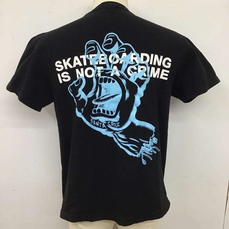サンタクルーズ SANTA CRUZ Tシャツ 半袖 半袖カットソー プリントTシャツ クルーネックカットソー M ロゴ、文字 黒 / ブラック /  メンズ USED 古着 中古 10123532