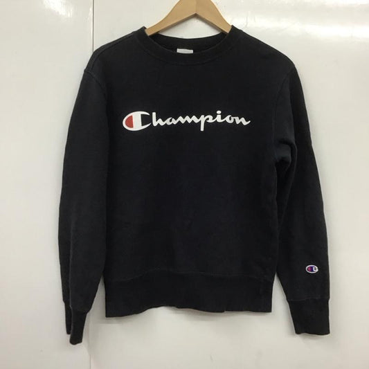 チャンピオン Champion トレーナー 長袖 c3-h004 ベーシッククルーネックスウェットシャツ トレーナー プリントスウェット S ロゴ、文字 紺 / ネイビー /  メンズ USED 古着 中古 10108478