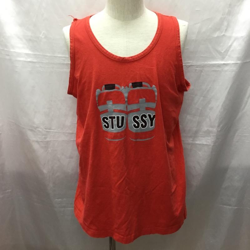 ステューシー STUSSY タンクトップ タンクトップ タンクトップ ノースリーブカットソー プリントカットソー XL プリント 赤 / レッド /  メンズ USED 古着 中古 10114784