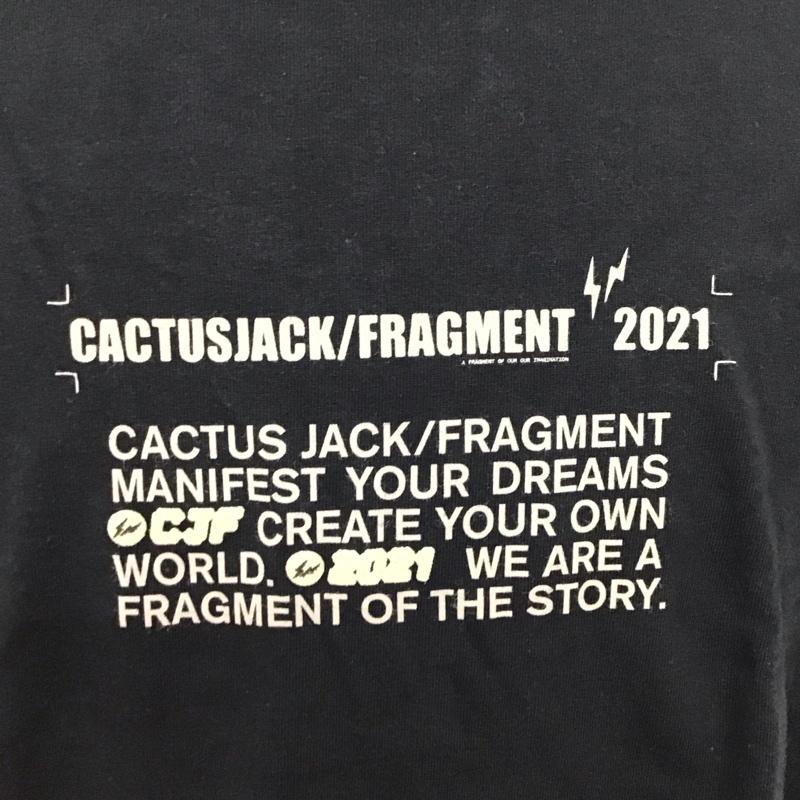 カクタスジャック Cactus Jack Tシャツ 長袖 ロンT クルーネック バックプリント FRAGMENT DESIGN XL ロゴ、文字 黒 / ブラック /  メンズ USED 古着 中古 10124966