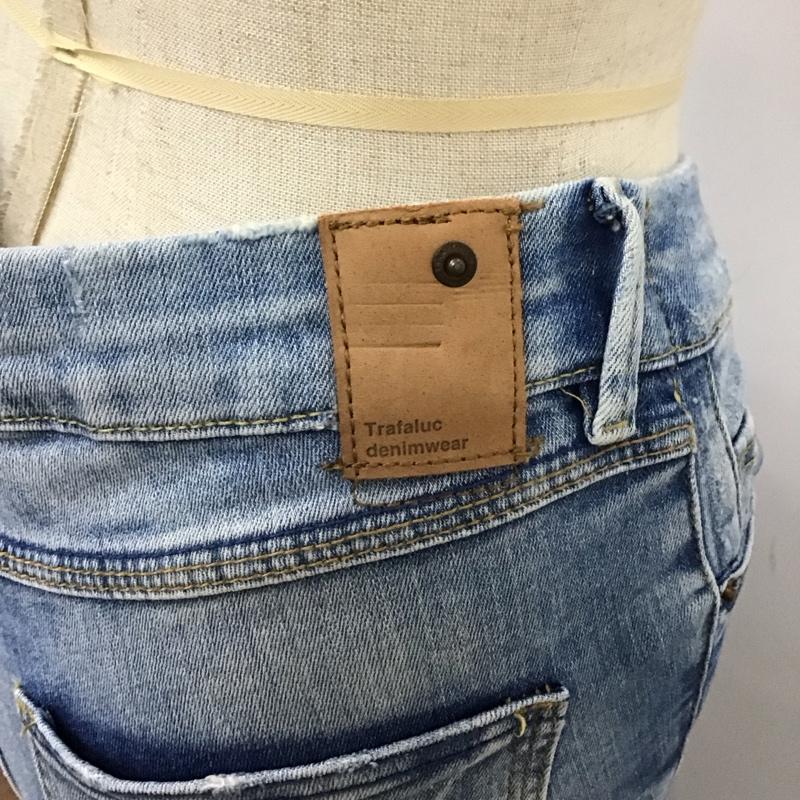 ザラ ZARA TRAFALUC パンツ デニム、ジーンズ ストレッチ スキニー ダメージ加工 青 / ブルー /  レディース USED 古着 中古 10117740