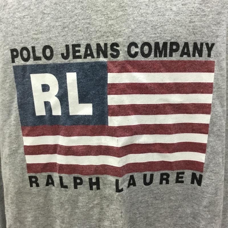 ポロジーンズ Polo Jeans Co. Tシャツ 半袖 半袖カットソー プリントTシャツ クルーネックカットソー L ロゴ、文字 灰 / グレー /  メンズ USED 古着 中古 10118690