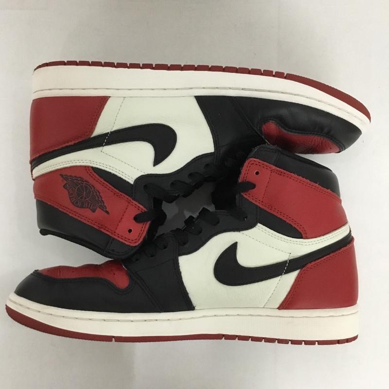 ナイキ NIKE スニーカー スニーカー 555088-610 AIR JORDAN 1 RETRO HIGH OG 28.5cm 箱有 28.5cm ロゴ、文字 黒 / ブラック / X 白 / ホワイト / X 赤 / レッド /  メンズ USED 古着 中古 10124379
