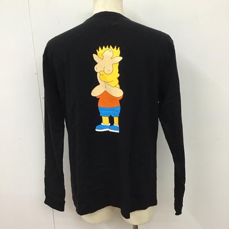 ラフアンドビー LAUGH&BE カットソー 長袖 長袖カットソー クルーネックカットソー ロングスリーブカットソー プリントTシャツ L プリント 黒 / ブラック /  メンズ USED 古着 中古 10114689