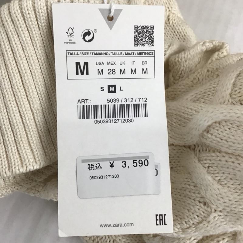 ザラ ZARA ニット、セーター 長袖 M 無地 オフホワイト / オフホワイト /  レディース USED 古着 中古 10120345