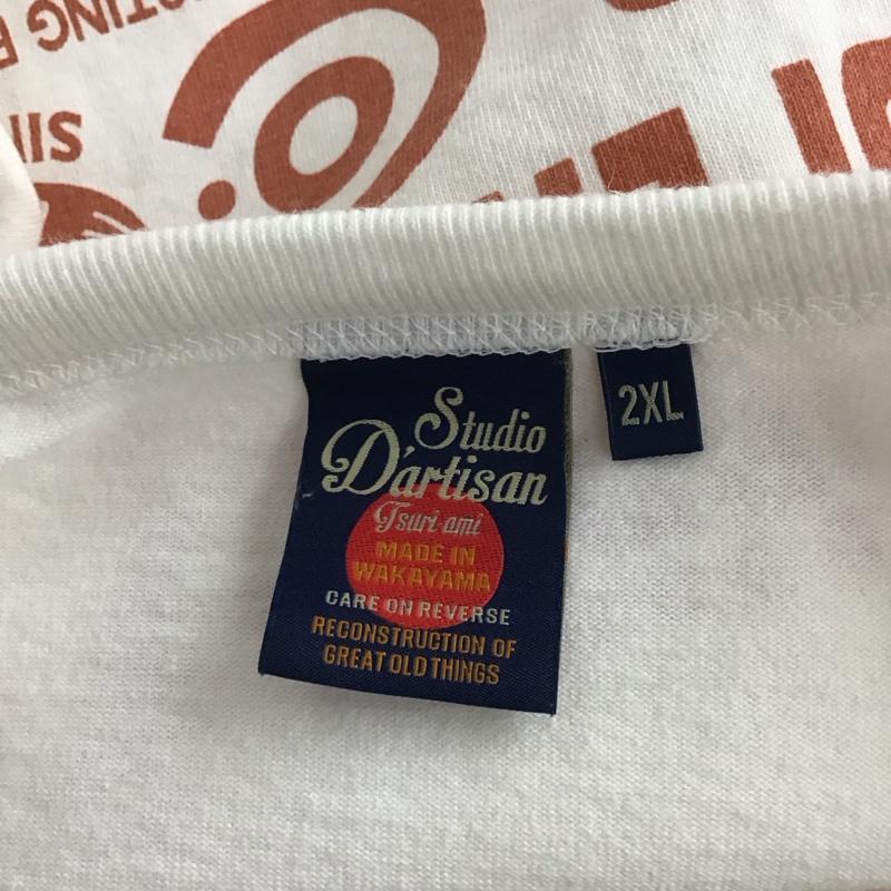 スタディオダルチザン STUDIOD ARTISAN&SA Tシャツ 半袖 半袖カットソー プリントTシャツ クルーネックカットソー XXL プリント 白 / ホワイト /  メンズ USED 古着 中古 10126228
