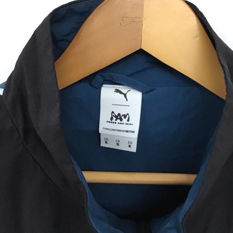 プーマ PUMA ジャケット、上着 ジャンパー、ブルゾン ジップアップジャケット ナイロンジャケット アウター pam コラボ XL ロゴ、文字 黒 / ブラック /  メンズ USED 古着 中古 10148010