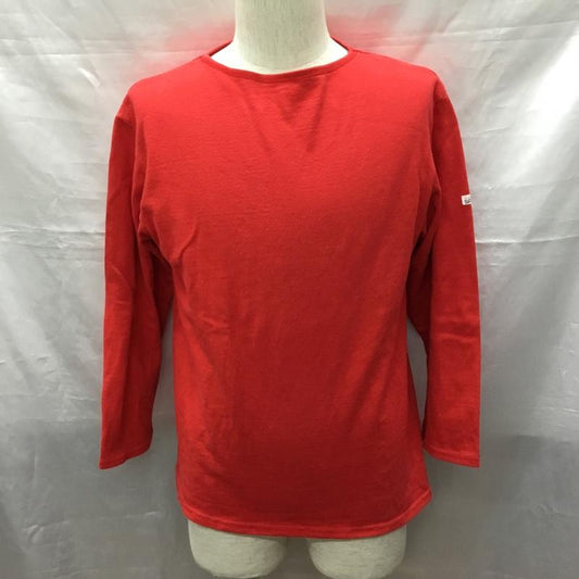 メイヨ スプルース MAYO SPRUCE カットソー 長袖 長袖カットソー クルーネックカットソー ロングスリーブカットソー M 無地 赤 / レッド /  メンズ USED 古着 中古 10118628