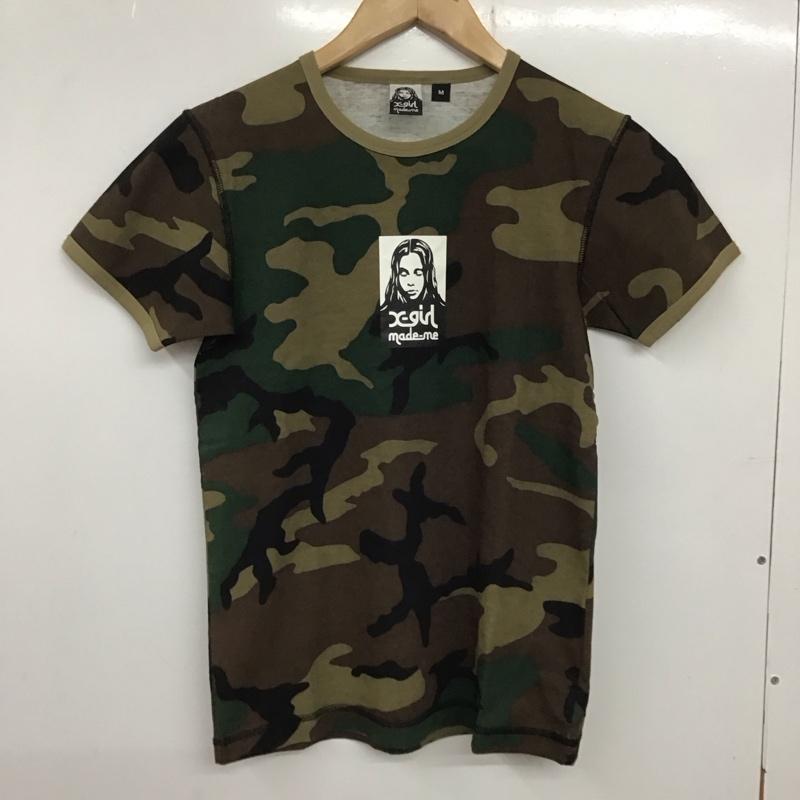 エックスガール X-girl Tシャツ 半袖 05173101 Baby Ringer Tee M カモフラージュ柄・迷彩 マルチカラー / マルチカラー /  レディース USED 古着 中古 10134210