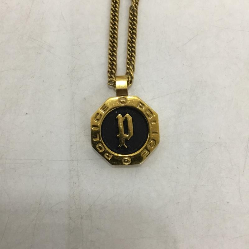 ポリス POLICE アクセサリー ネックレス、ペンダント 箱有 ロゴ、文字 金 / ゴールド / X 黒 / ブラック /  メンズ USED 古着 中古 10143647