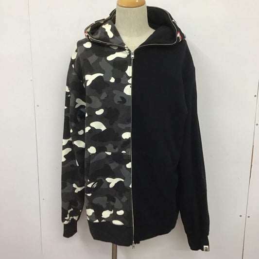 アベイシングエイプ A BATHING APE パーカー 長袖 長袖パーカー フード付きパーカー プリントスウェット トレーナー ジップアップパーカー プリント 黒 / ブラック /  メンズ USED 古着 中古 10107431