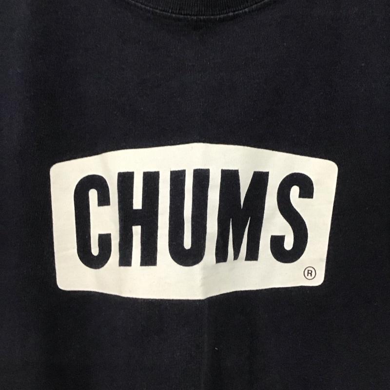チャムス CHUMS Tシャツ 半袖 半袖カットソー プリントTシャツ クルーネックカットソー L プリント X ロゴ、文字 紺 / ネイビー /  メンズ USED 古着 中古 10148127