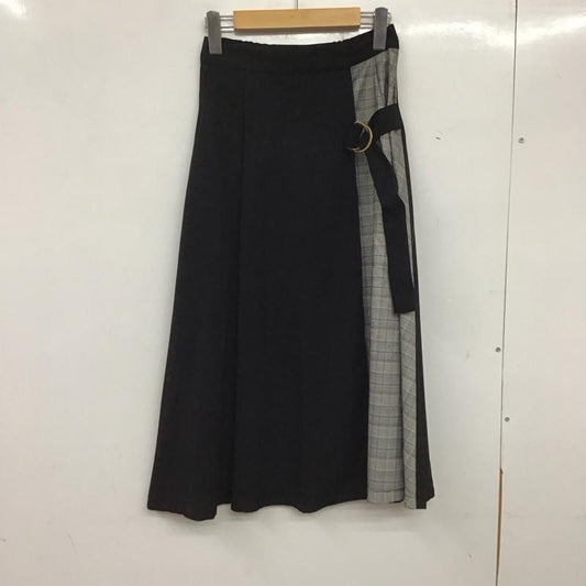 ダブルクローゼット w closet スカート ロングスカート FREE 無地 X チェック 黒 / ブラック / X 灰 / グレー /  レディース USED 古着 中古 10140063