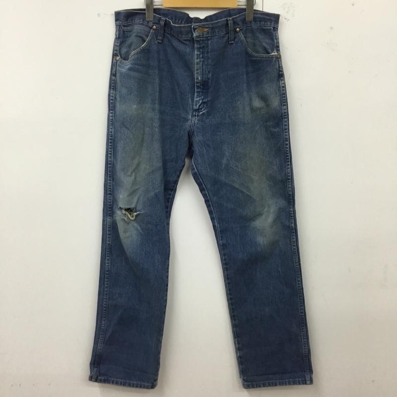 ラングラー Wrangler パンツ デニム、ジーンズ デニムパンツ ストレートパンツ ワイドパンツ カジュアルパンツ 38 無地 インディゴ / インディゴ /  メンズ USED 古着 中古 10122285