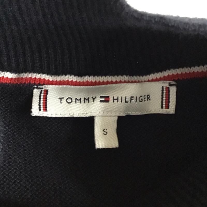 トミーヒルフィガー TOMMY HILFIGER ワンピース ロングスカート 長袖ニットワンピース ロングニットワンピース S ロゴ、文字 紺 / ネイビー /  レディース USED 古着 中古 10117937