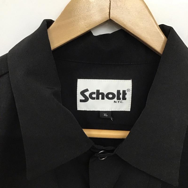 ショット schott シャツ、ブラウス 半袖 半袖シャツ 無地シャツ ポケットシャツ XL ロゴ、文字 黒 / ブラック /  メンズ USED 古着 中古 10131252