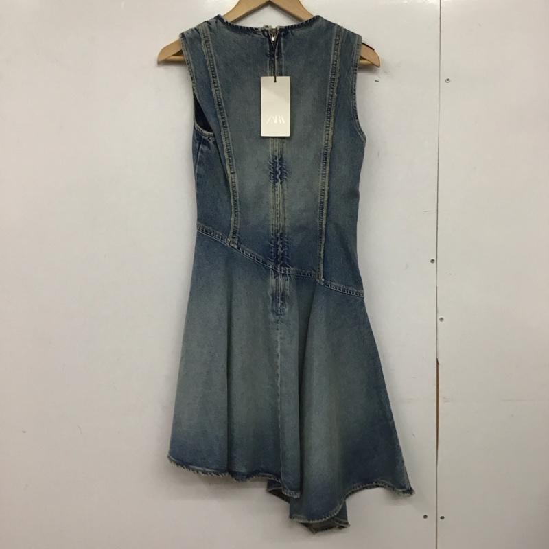 ザラ ZARA ワンピース ミニスカート デニム タグ付 S 無地 水色 / ライトブルー /  レディース USED 古着 中古 10151268