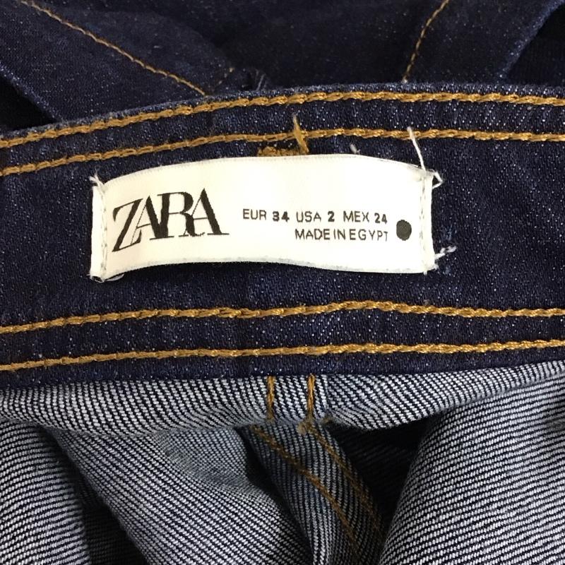ザラ ZARA パンツ デニム、ジーンズ 9632 250 407 ハイウエスト ワイドパンツ ストレッチ 無地 インディゴ / インディゴ /  レディース USED 古着 中古 10120410