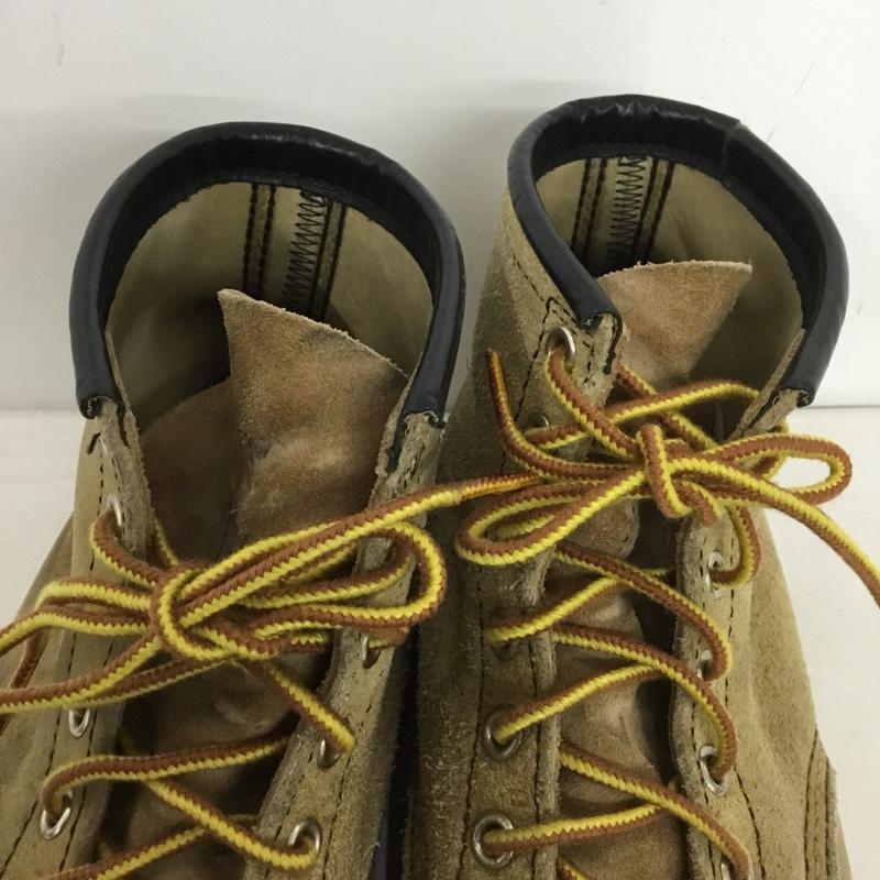 レッドウィング RED WING ブーツ ショートブーツ 8173 6inch CLASSIC MOC TOE USA7.5E US：7.5 ロゴ、文字 ベージュ / ベージュ /  メンズ USED 古着 中古 10150975
