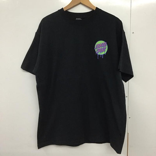 サンタクルーズ SANTA CRUZ Tシャツ 半袖 半袖カットソー プリントTシャツ クルーネックカットソー L ロゴ、文字 黒 / ブラック /  メンズ USED 古着 中古 10141673