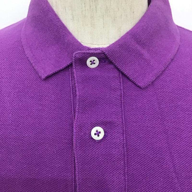 ポロバイラルフローレン Polo by RALPH LAUREN ポロシャツ 半袖 半袖ポロシャツ カラーシャツ 半袖カットソー LL ロゴ、文字 紫 / パープル /  メンズ USED 古着 中古 10108493