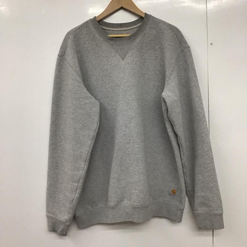 カーハート Carhartt トレーナー 長袖 長袖トレーナー スウェット クルーネック プルオーバー M 無地 灰 / グレー /  メンズ USED 古着 中古 10149101