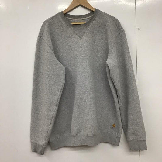 カーハート Carhartt トレーナー 長袖 長袖トレーナー スウェット クルーネック プルオーバー M 無地 灰 / グレー /  メンズ USED 古着 中古 10149101