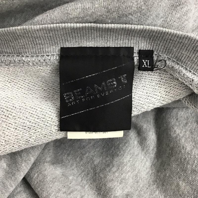 ビームス BEAMS トレーナー 長袖 長袖トレーナー スウェット クルーネック プルオーバー XL プリント 灰 / グレー /  メンズ USED 古着 中古 10125009