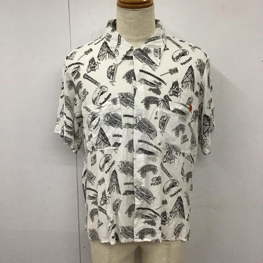 ユニバーサルオーバーオール UNIVERSAL OVERALL シャツ、ブラウス 半袖 U813168-A 胸ポケット L 総柄 白 / ホワイト /  メンズ USED 古着 中古 10116812