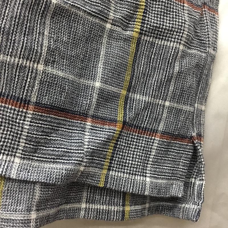 グローバルワーク GLOBAL WORK シャツ、ブラウス 半袖 GW222157AD バンドカラー L チェック 紺 / ネイビー / X 白 / ホワイト / X 橙 / オレンジ / X 黄 / イエロー /  メンズ USED 古着 中古 10117783