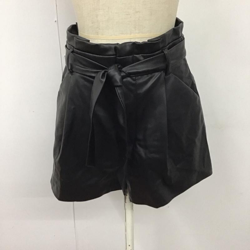 ザラ ZARA パンツ ショートパンツ 4432 510 800 フェイクレザー XS 無地 黒 / ブラック /  レディース USED 古着 中古 10120028