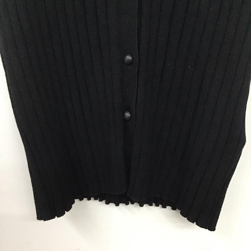 ムルーア MURUA カーディガン 長袖 長袖カーディガン 前ボタン ニットカーディガン カラーネック FREE 無地 黒 / ブラック /  レディース USED 古着 中古 10136300