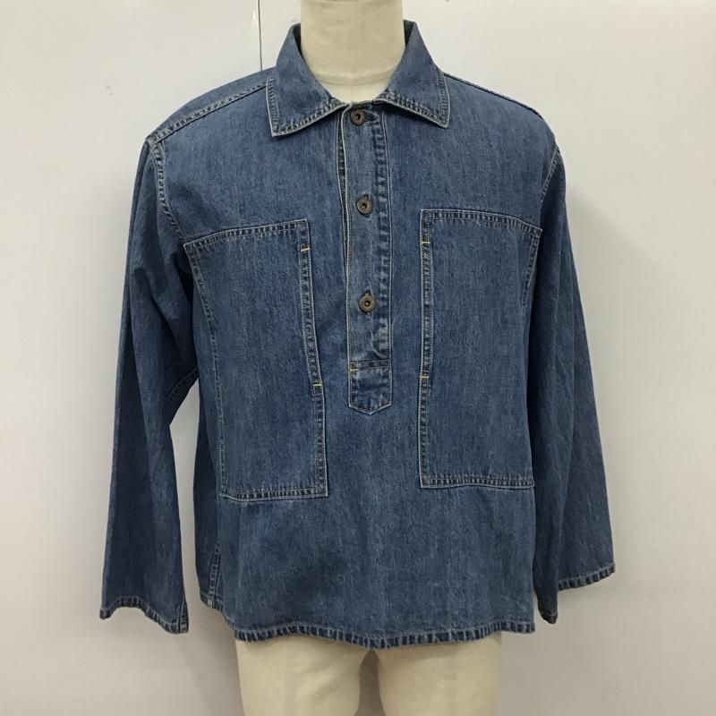 ネペンテス NEPENTHES シャツ、ブラウス 長袖 長袖シャツ デニムシャツ カジュアルシャツ カラーシャツ hoggs m-35タイプ S 無地 インディゴ / インディゴ /  メンズ USED 古着 中古 10120638
