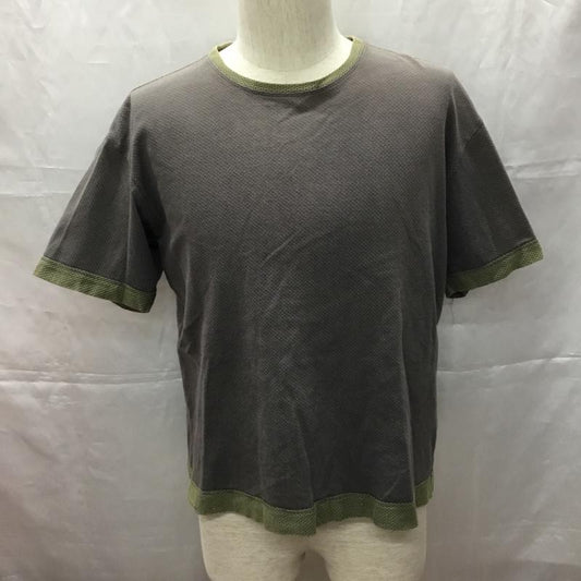 イッセイミヤケ ISSEY MIYAKE Tシャツ 半袖 半袖カットソー プリントTシャツ クルーネックカットソー 1 総柄 灰 / グレー /  メンズ USED 古着 中古 10108989