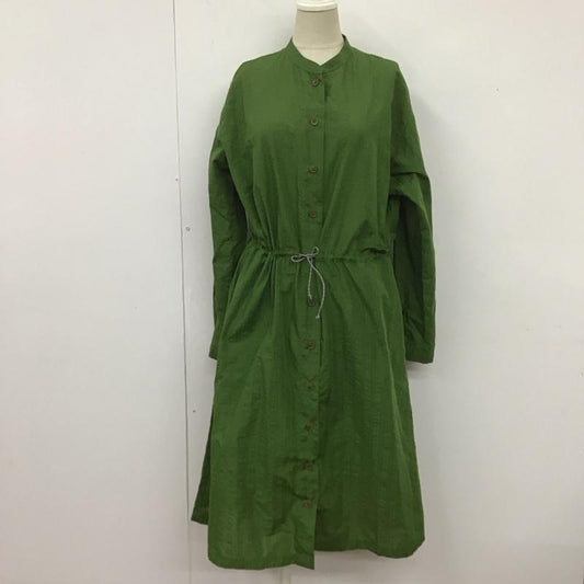 マーモット Marmot ワンピース ロングスカート TOWNJB80YY WSSEERSUCKERSHIRT アウトドアシャツ 四角友里コラボレーション シャツワンピース M ストライプ 緑 / グリーン /  レディース USED 古着 中古 10109227