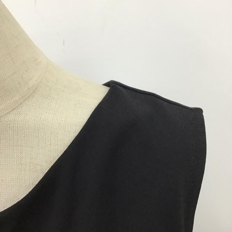 ザラ ZARA ワンピース ひざ丈スカート 0264 590 800 ノースリーブ L 無地 黒 / ブラック /  レディース USED 古着 中古 10115020
