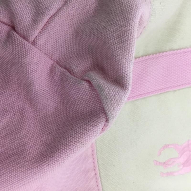 ポロラルフローレン POLO RALPH LAUREN トートバッグ トートバッグ 9AR023-W2Q-322 ショルダー 2WAY コットン ワンポイント 桃 / ピンク / X アイボリー / アイボリー /  レディース USED 古着 中古 10142096