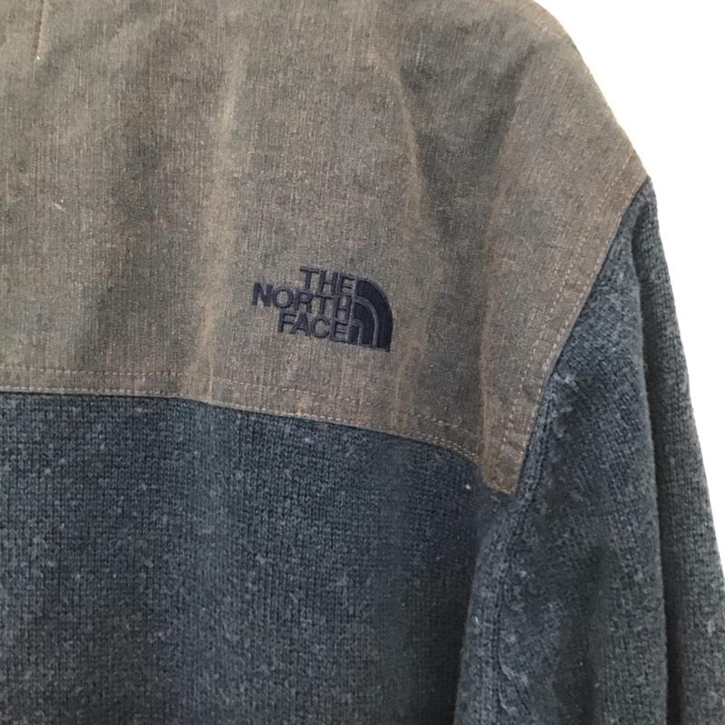 ザノースフェイス THE NORTH FACE ニット、セーター 長袖 at40762 長袖ニット セーター XL ロゴ、文字 紺 / ネイビー /  メンズ USED 古着 中古 10146973