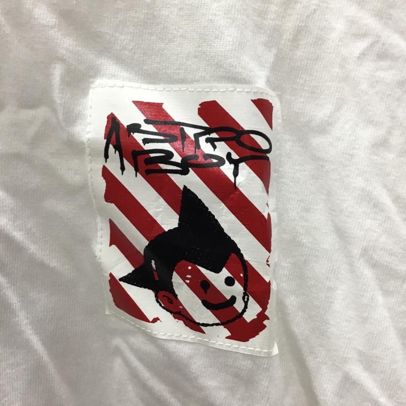 リュウジカミヤマ RYUJI KAMIYAMA Tシャツ 長袖 BHM-78360-B 鉄腕アトム 手塚治虫 生誕90周年記念 L ロゴ、文字 白 / ホワイト / X 赤 / レッド /  メンズ USED 古着 中古 10119284