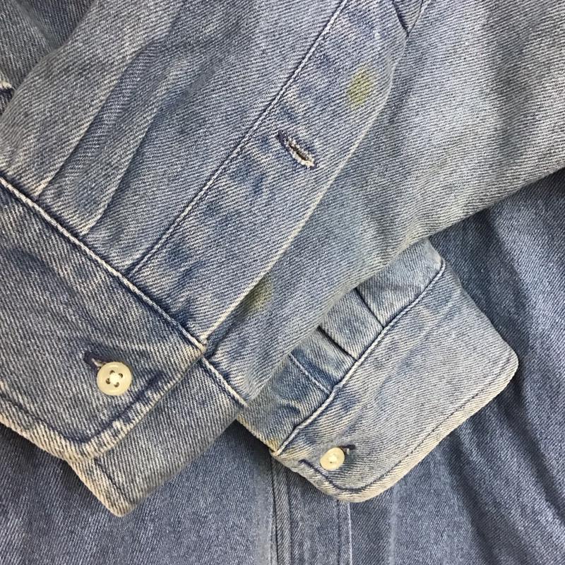 ラルフローレン RALPHLAUREN シャツ、ブラウス 長袖 長袖シャツ デニムシャツ カラーシャツ 80s L ロゴ、文字 インディゴ / インディゴ /  メンズ USED 古着 中古 10149968