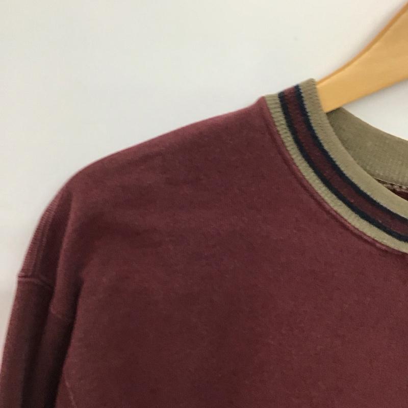 チャンピオン Champion トレーナー 長袖 長袖トレーナー スウェット クルーネック プルオーバー L ロゴ、文字 えんじ / ワインレッド /  メンズ USED 古着 中古 10149107