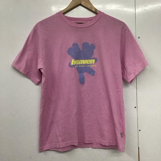 ヘブンバイマークジェイコブス heaven BY MARC JACOBS Tシャツ 半袖 半袖カットソー プリントTシャツ クルーネックカットソー M ロゴ、文字 桃 / ピンク /  メンズ USED 古着 中古 10142637