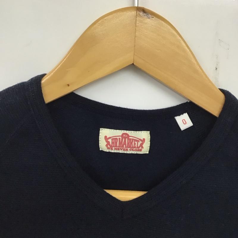 ハリウッドランチマーケット H.R MARKET Tシャツ 半袖 半袖カットソー 無地Tシャツ クルーネックカットソー 0 ロゴ、文字 紺 / ネイビー /  レディース USED 古着 中古 10135081