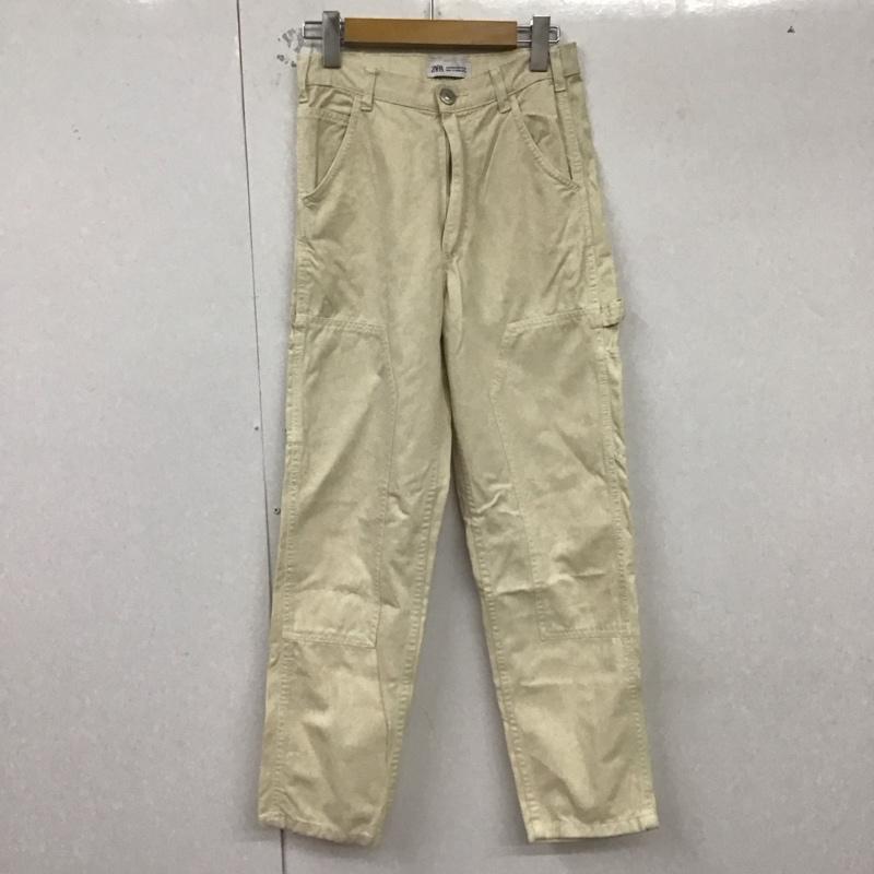 ザラ ZARA パンツ ワークパンツ、ペインターパンツ 5520 225 712 フルレングス 無地 アイボリー / アイボリー /  レディース USED 古着 中古 10129194